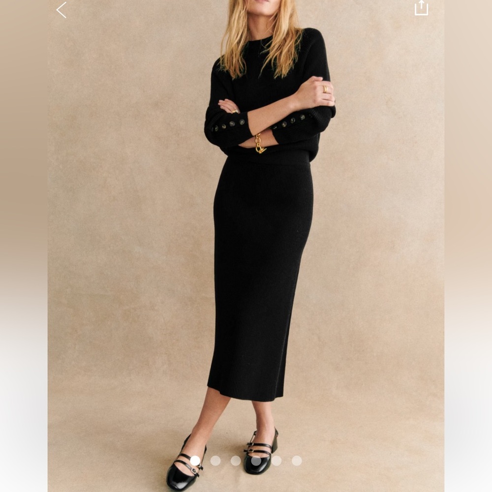 Sézane Sweater and Skirt Set - Black